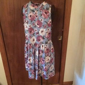 Mauve and light blue colored summer dress